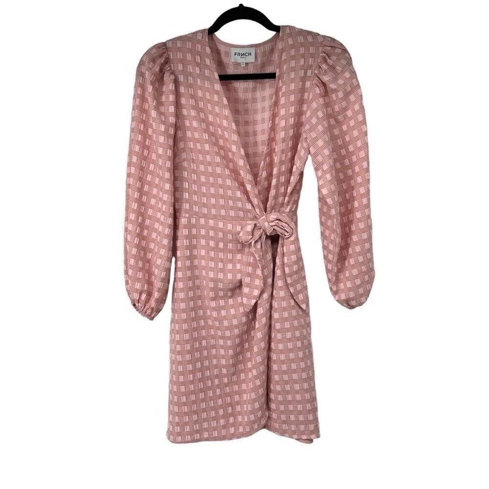 Frnch Acela Long Sleeve Wrap Dress in Rose Pale Pink Womens Sz XS‎